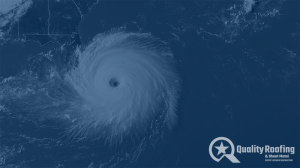 Satellite map of Florida during a hurricane.