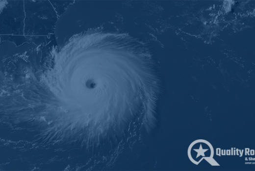 Satellite map of Florida during a hurricane.